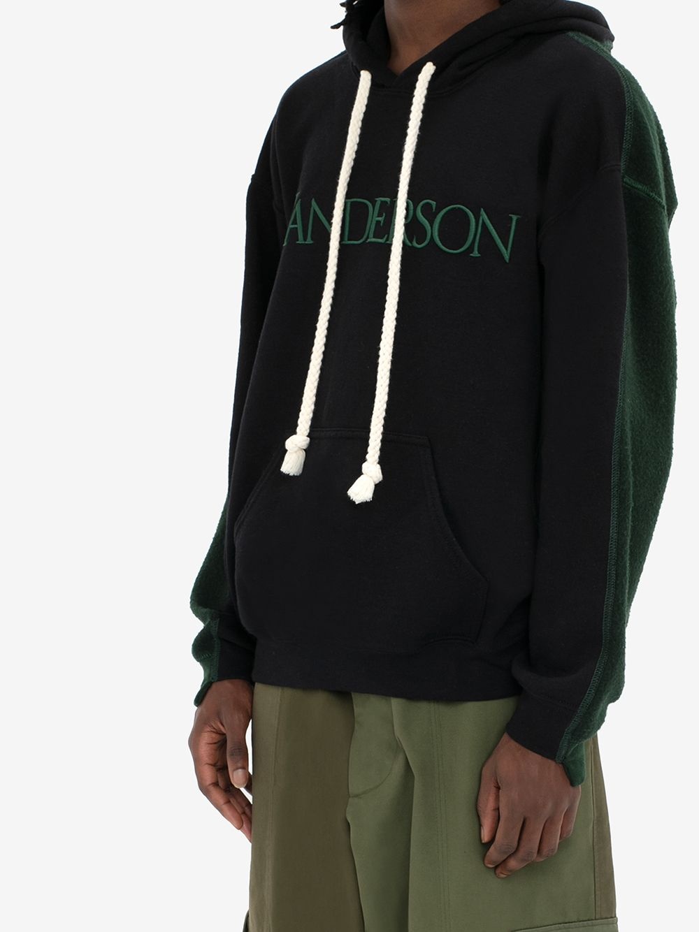 deconstructed fleece back hoodie - 5