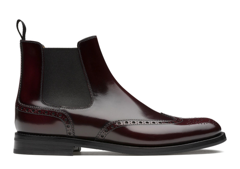 Ketsby wg
Polished Fumè Brogue Chelsea Boot Light burgundy 1