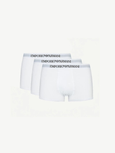 EMPORIO ARMANI Slim-fit stretch-cotton trunks pack of three outlook