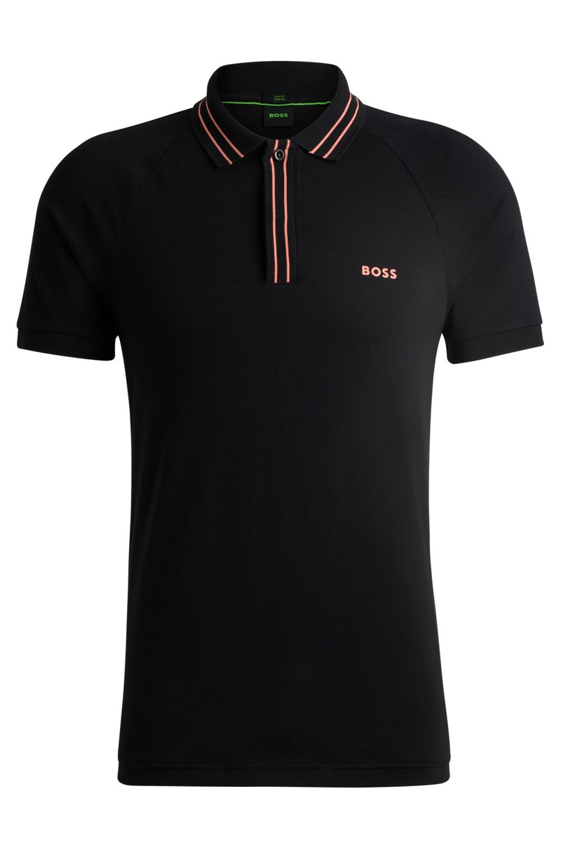 STRETCH-COTTON POLO SHIRT WITH STRIPES AND LOGO 1