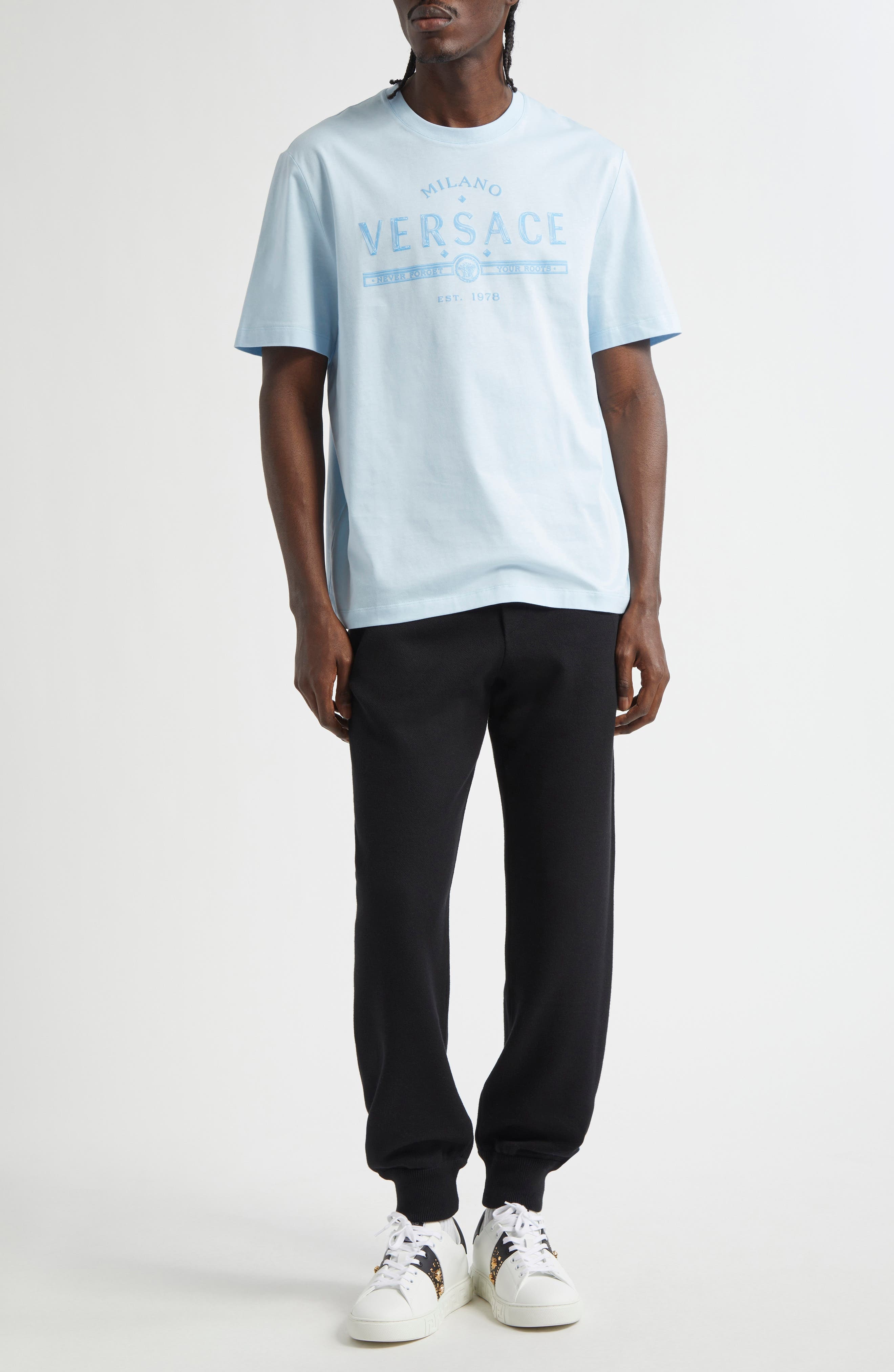 Versace Medusa Biggie Cotton & Cashmere Joggers in Black at Nordstrom - 2