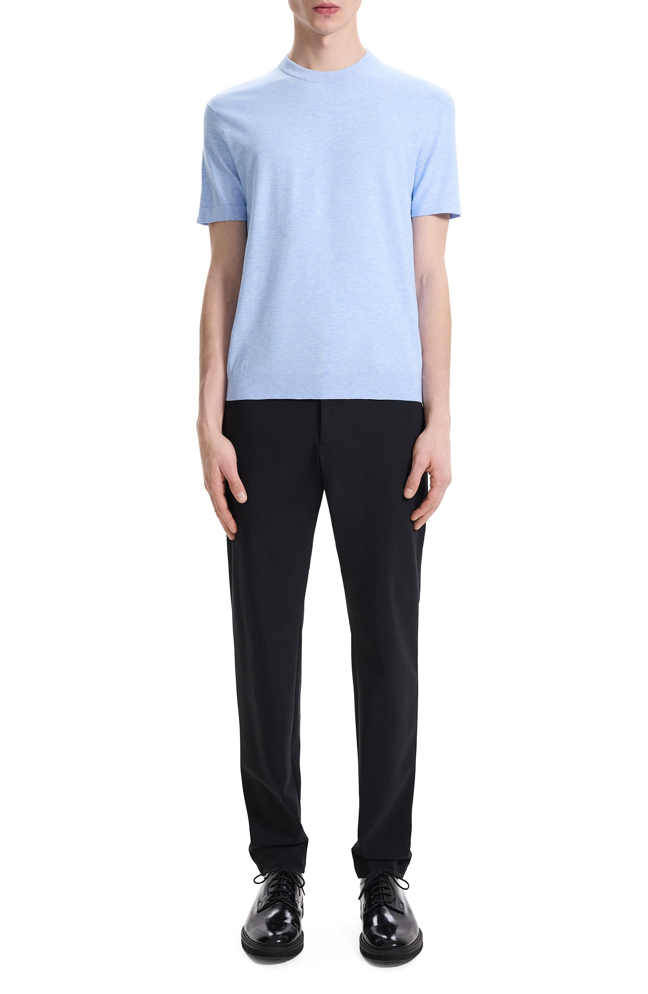 Theory Sarior Short Sleeve Sweater in Skylight Melange at Nordstrom - 5