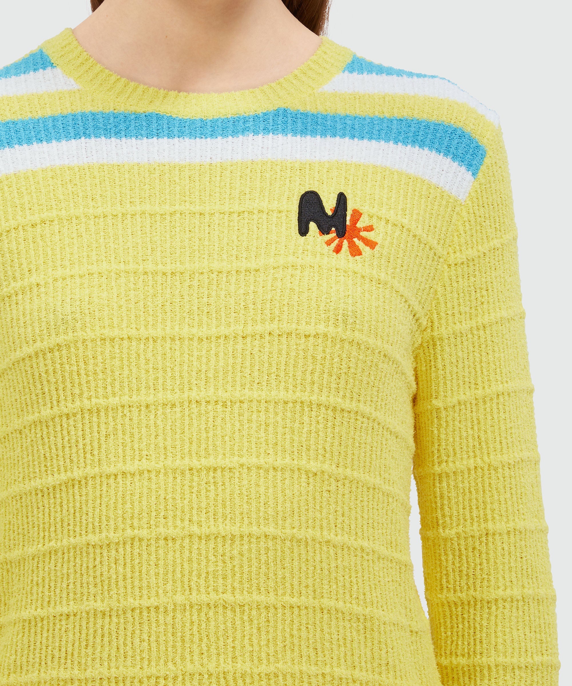 Terry cotton sweater with striped pattern - 5