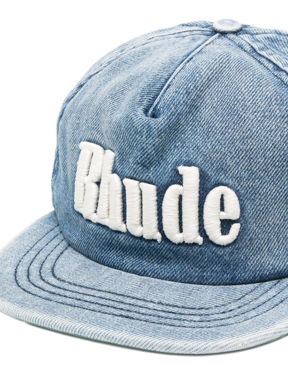 logo-embroidered denim cap - 2
