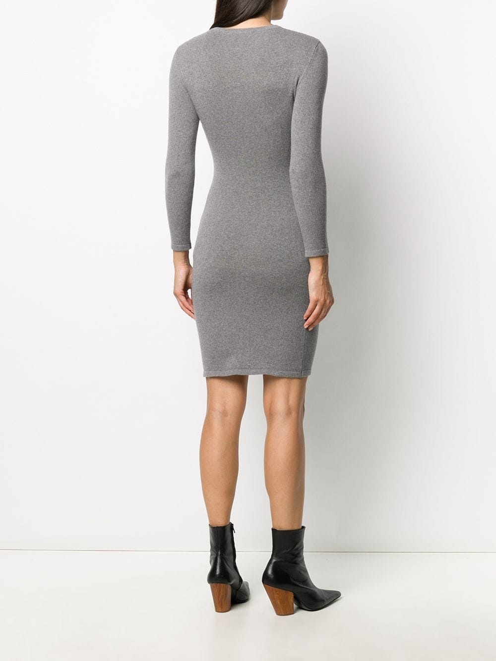 long-sleeve knitted dress - 4