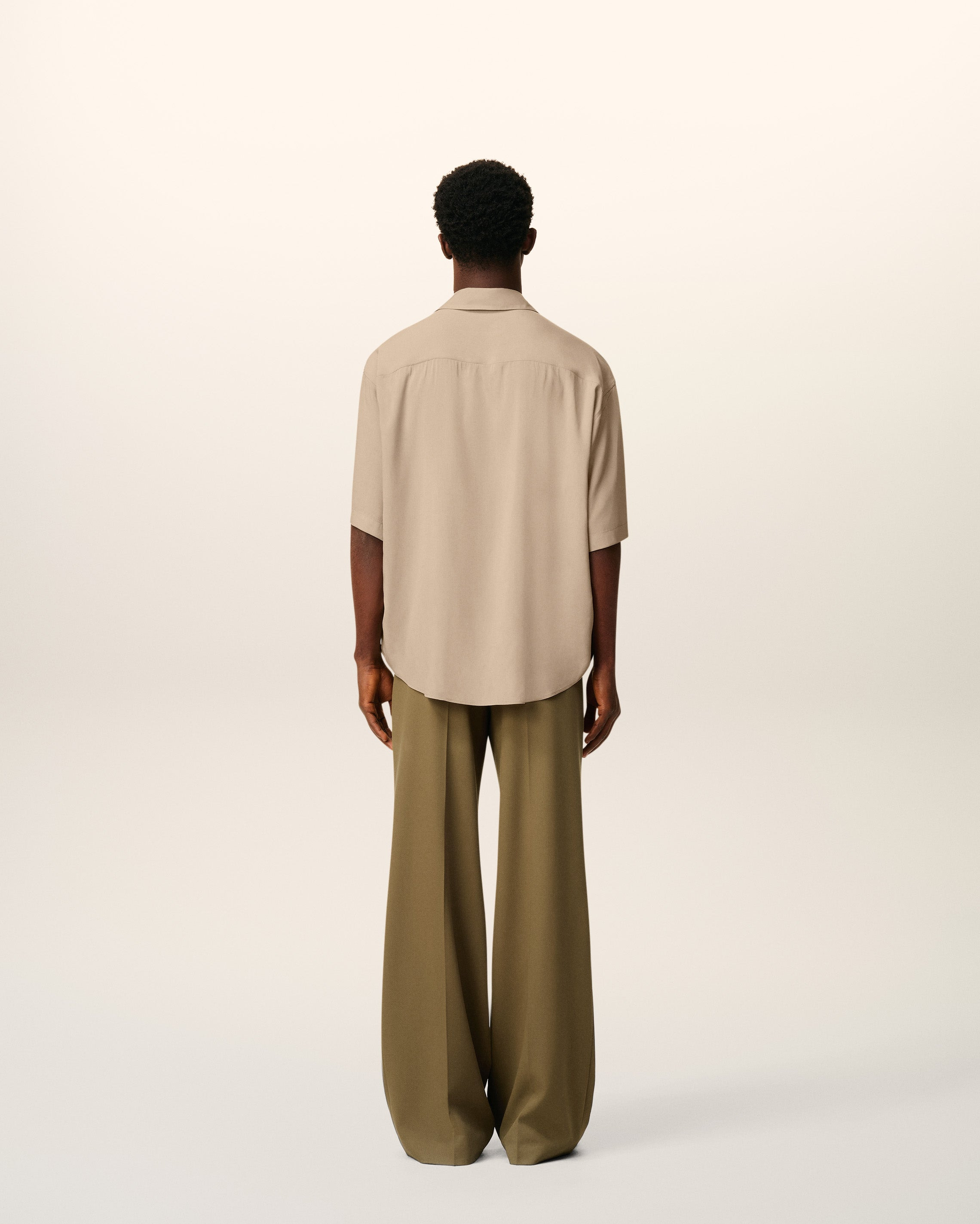 BEIGE AMI CAMP SHORT SLEEVED SHIRT - 5