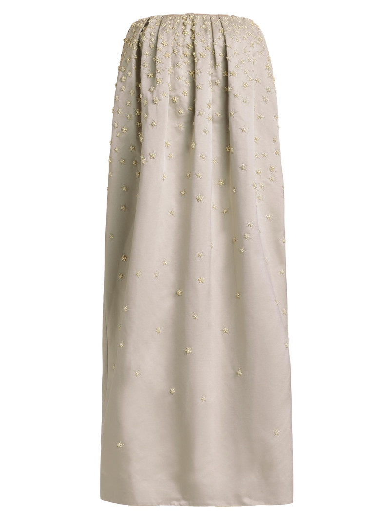 Women's Brynn Strapless Beaded Silk Midi-Dress - Silver Multi 1