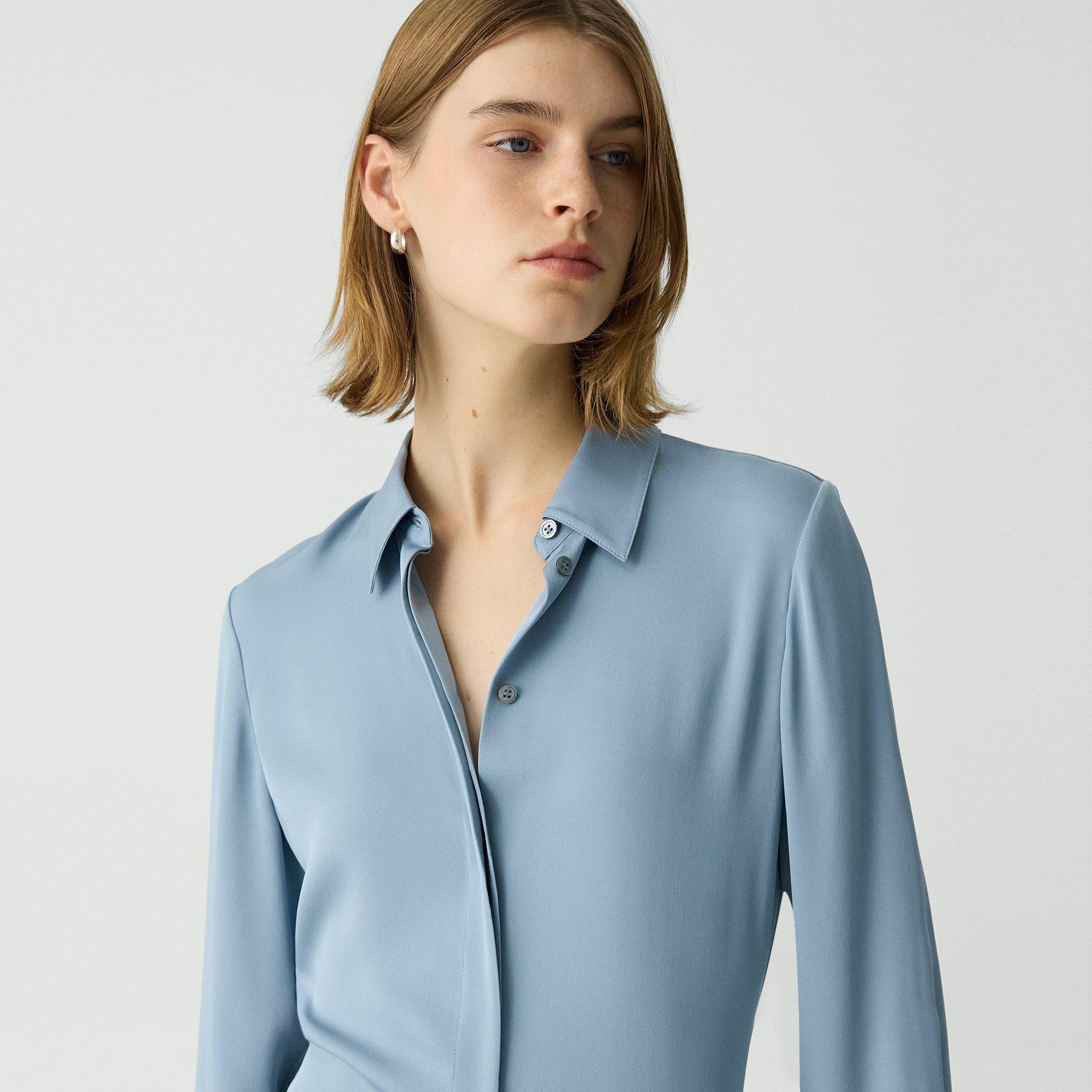 Fitted Shirt in Silk Georgette - 5