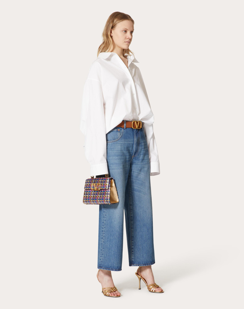 SMALL VSLING HANDBAG IN WOVEN METALLIC NAPPA 2