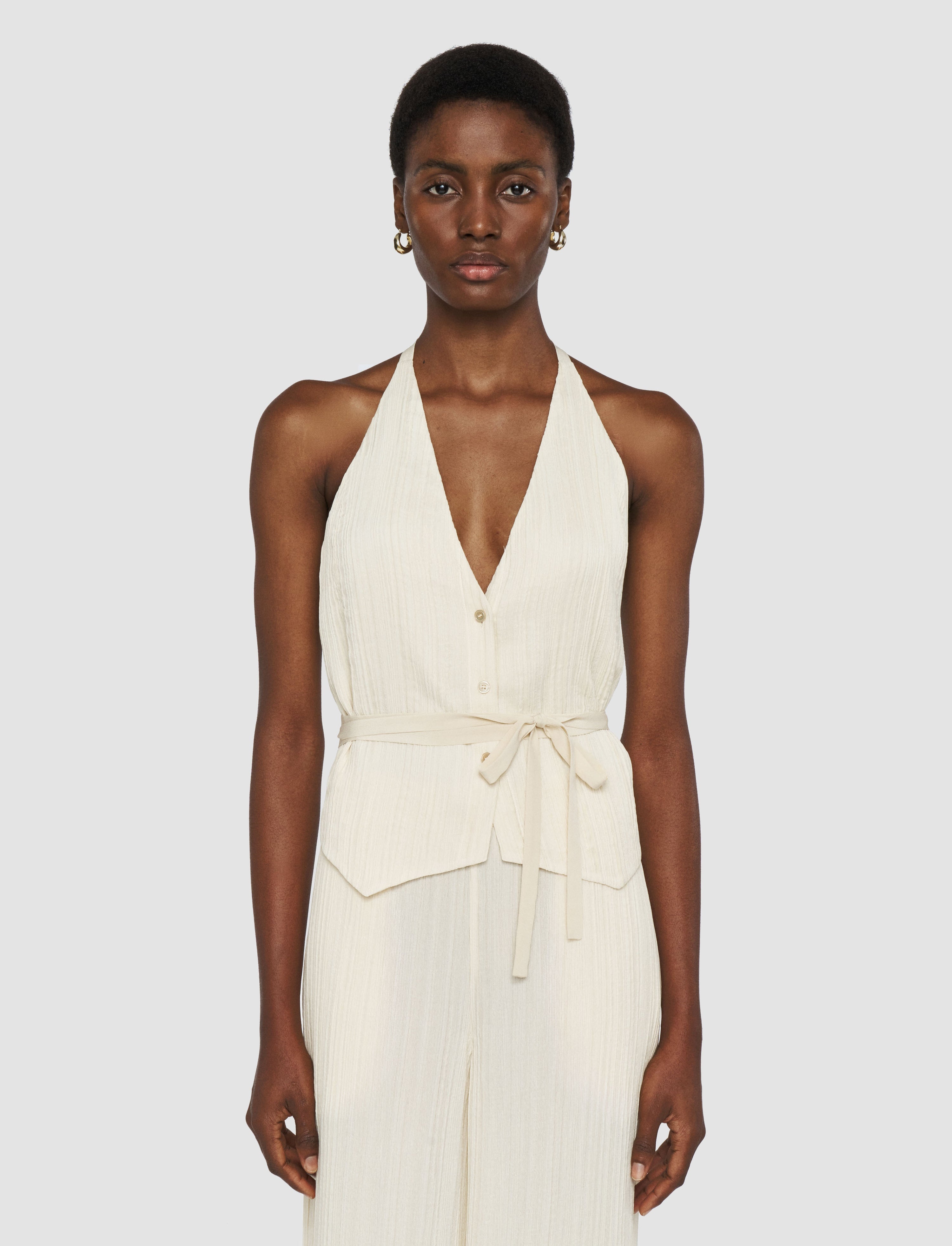 Suez Pleat Jacquard Tie Waistcoat - 7