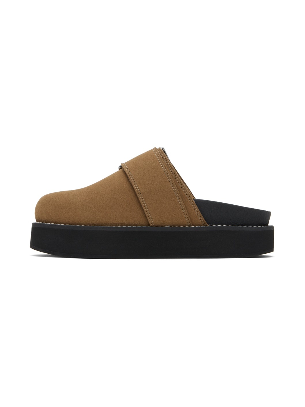 Brown Feminine Buckle Loafers - 3