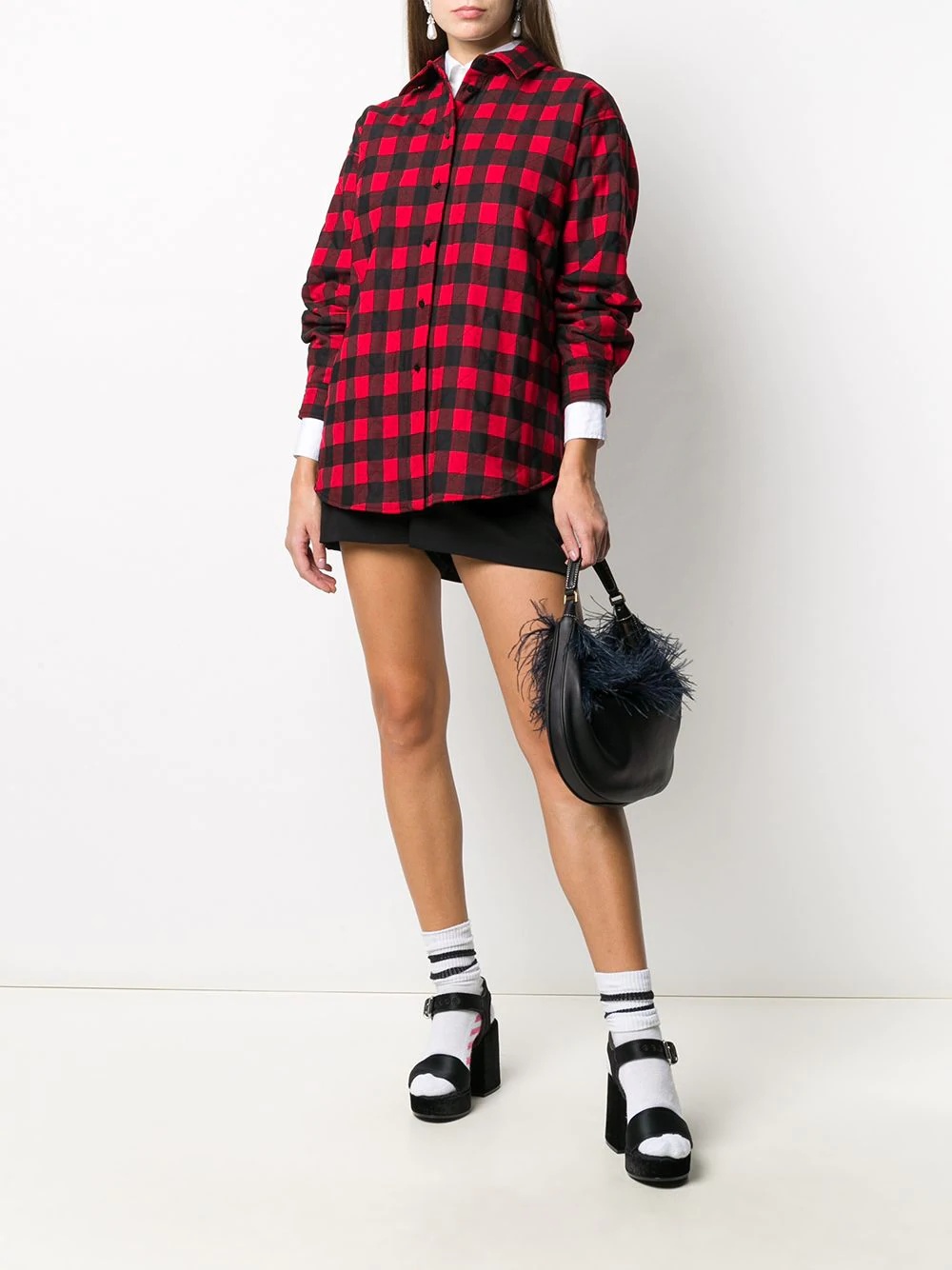 plaid button-front shirt - 2