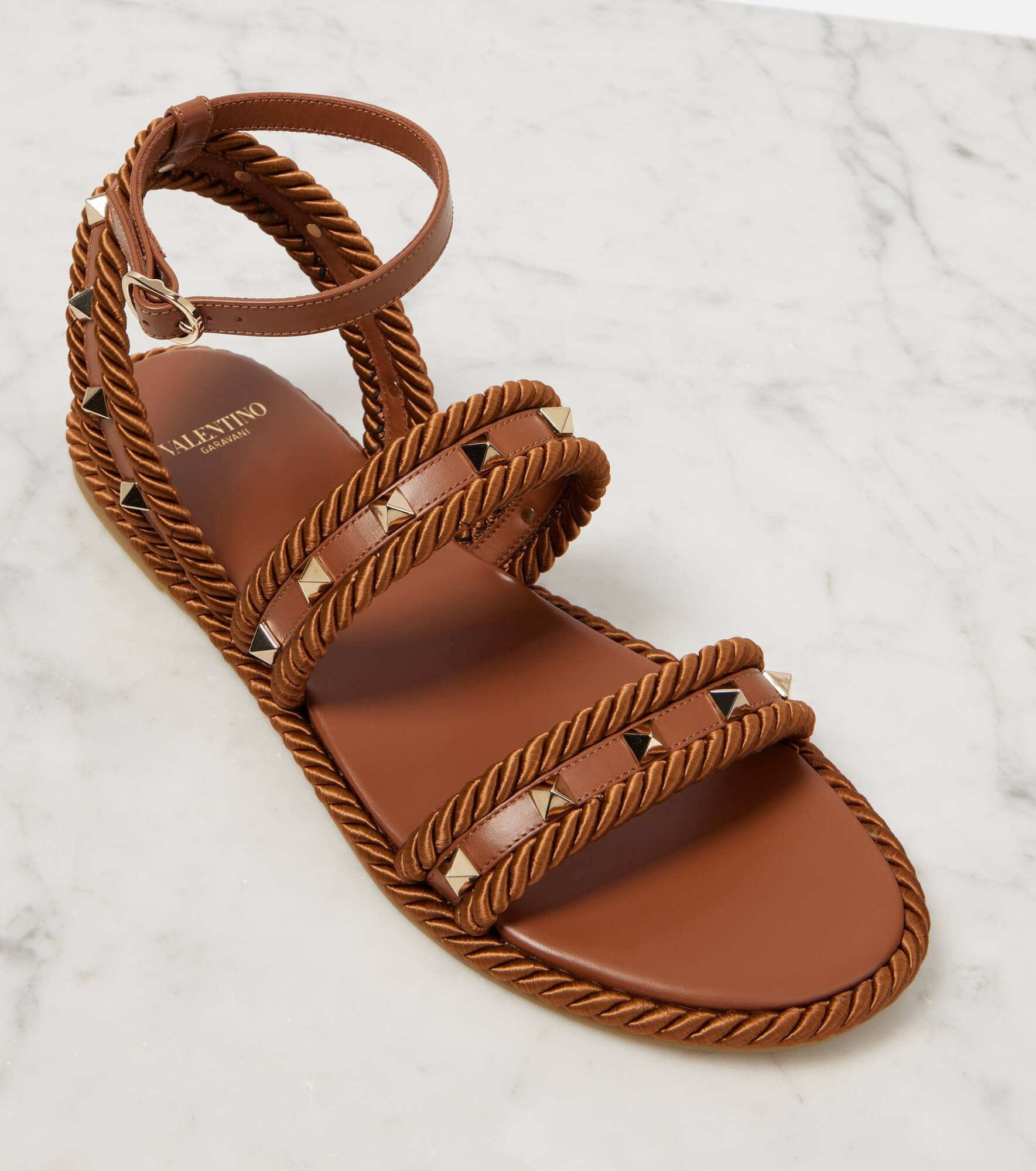 Rockstud Torchon leather sandals - 5