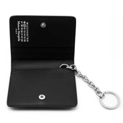 Maison Margiela Patent Leather Keychain Cardholder Black in Black outlook