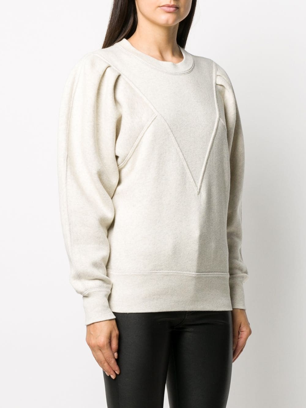 panelled crew-neck sweatshirt - 3