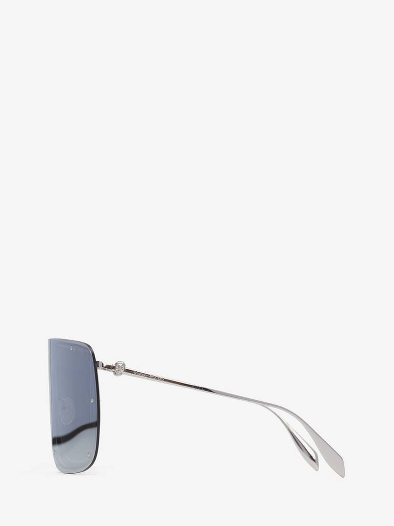 Alexander McQueen Skull Mask Sunglasses in Grey/silver outlook