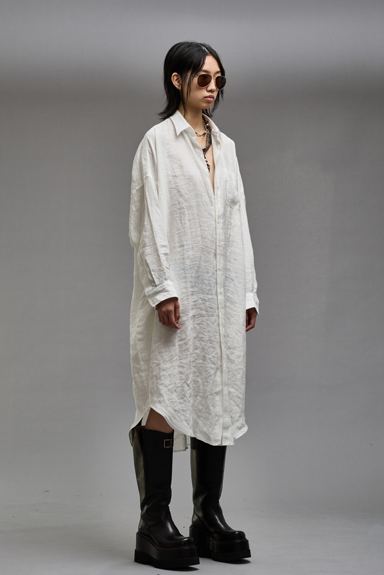 JUMBO SHIRTDRESS - WHITE - 3