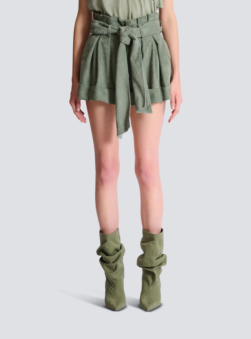 Suede high-waisted shorts 5