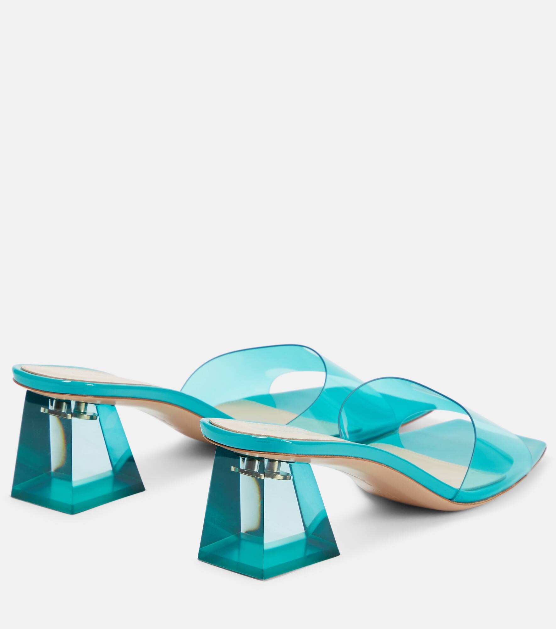 Cosmic leather-trimmed TPU mules - 3