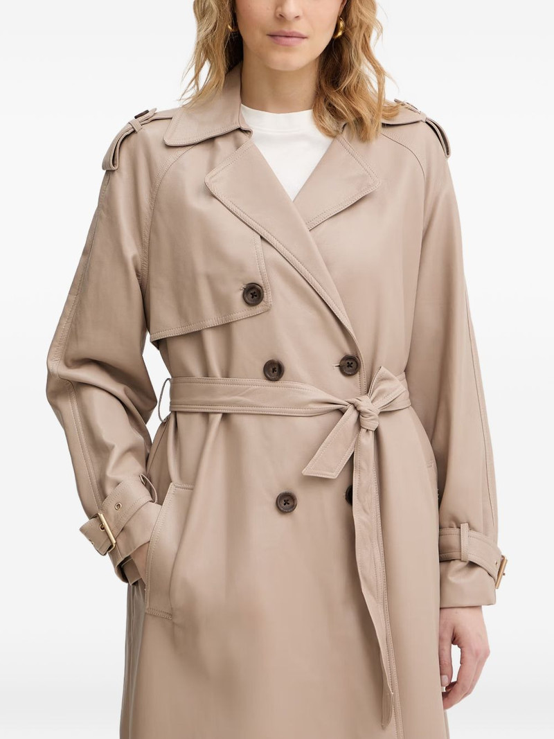 double-breasted belted trench coat 4