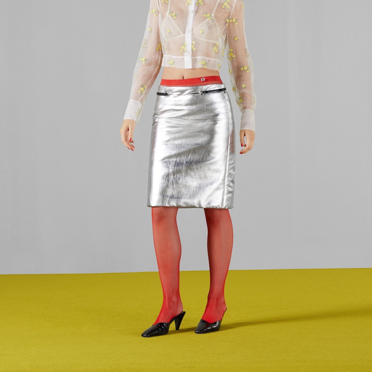 Padded leather skirt with Horsebit - 5