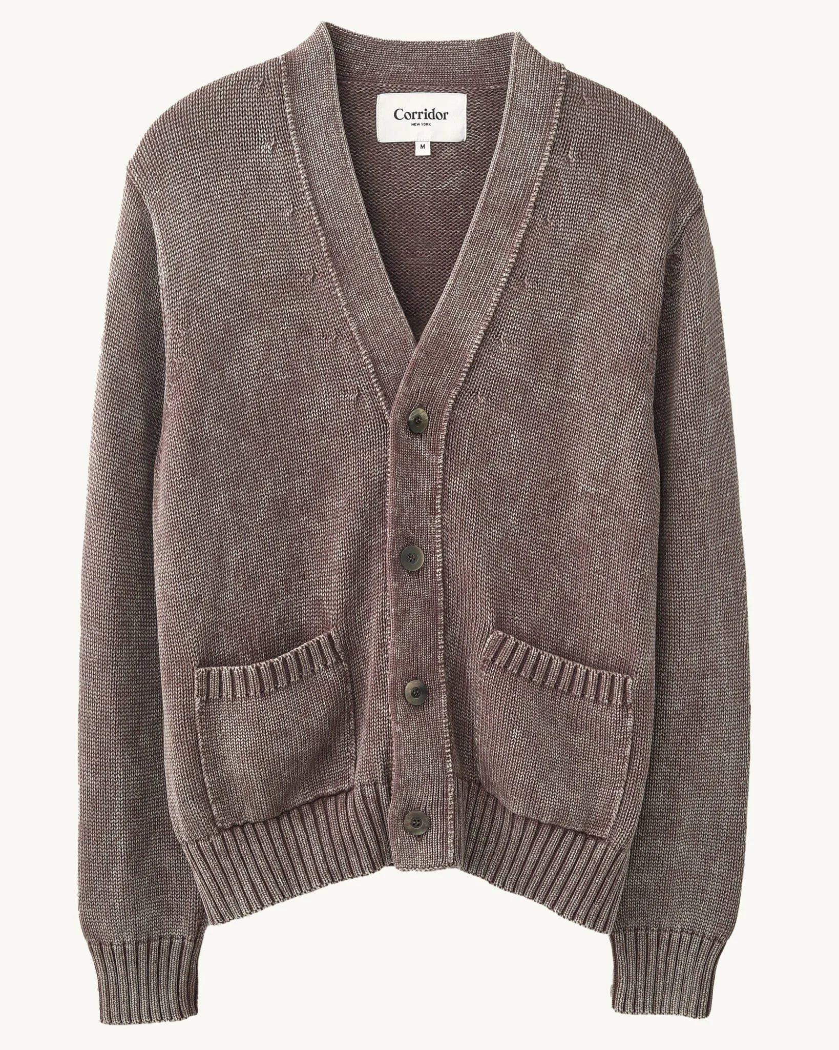 ACID WASH CARDIGAN - PURPLE - 1