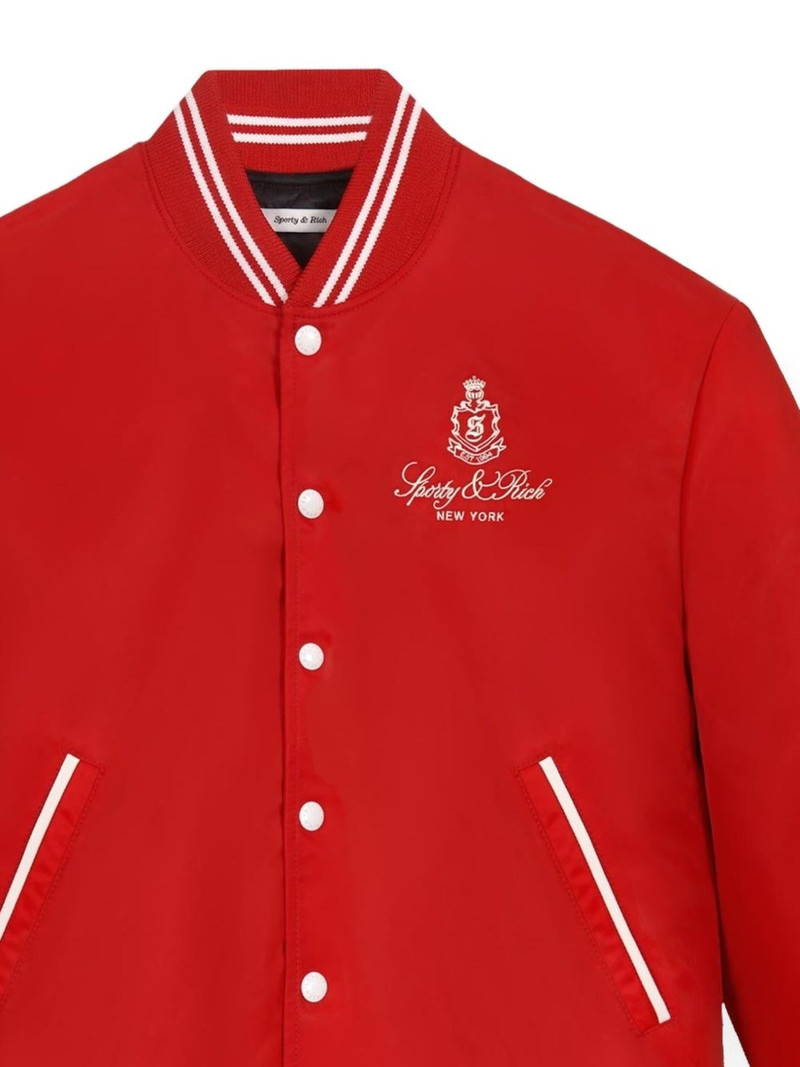 Sporty & Rich Vendome embroidered varsity jacket outlook
