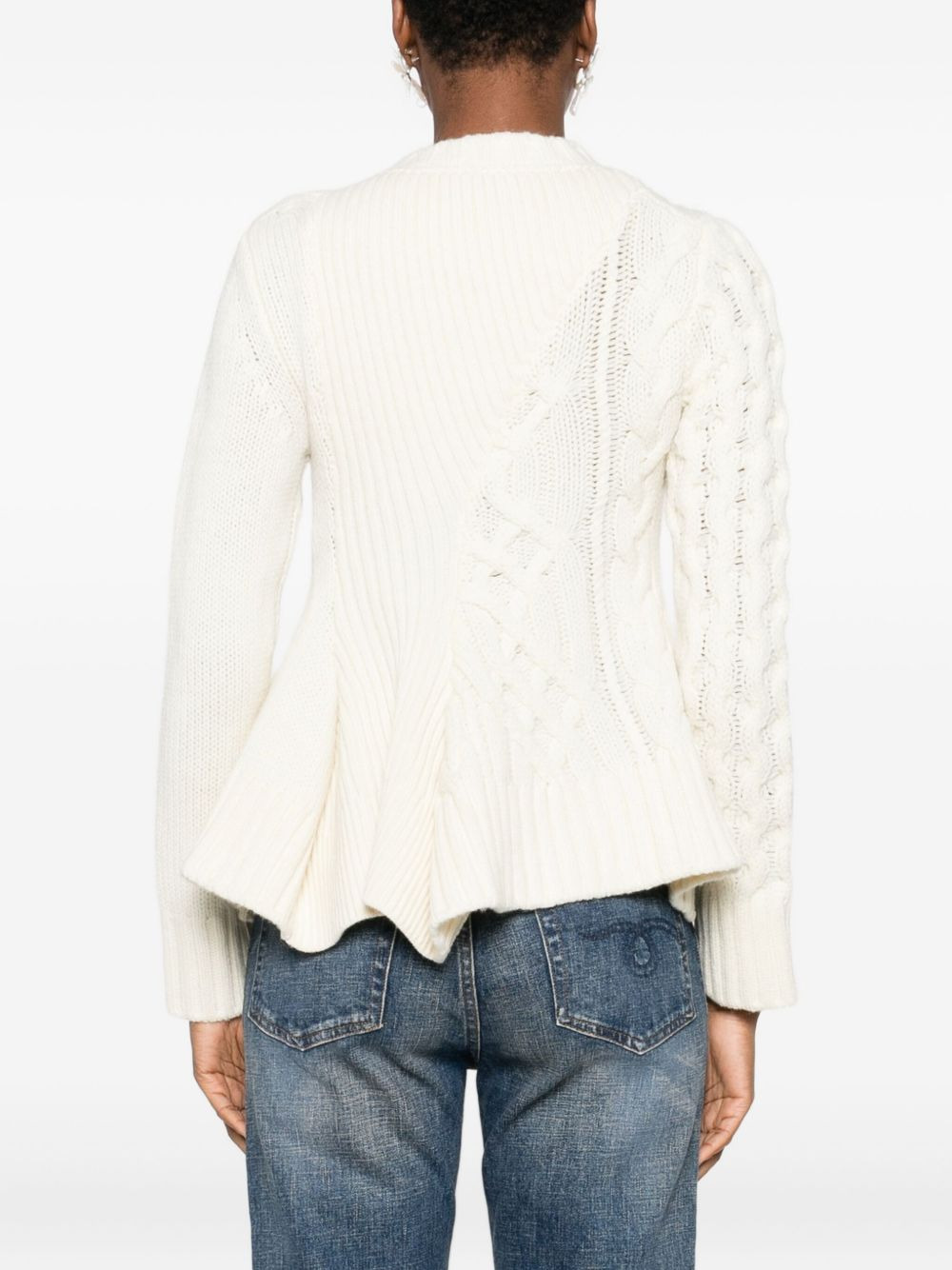 Sacai Women Wool Crewneck Sweater - 3