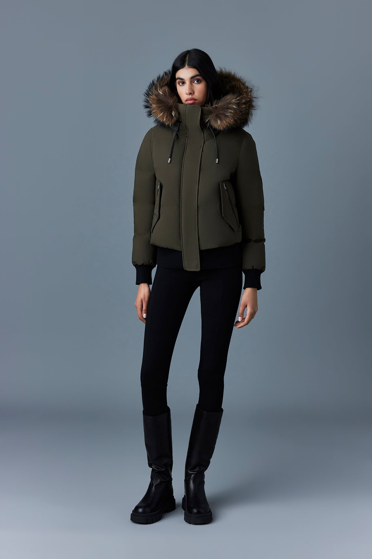 NEFI-F down jacket with removable fur trimmed hood - 3