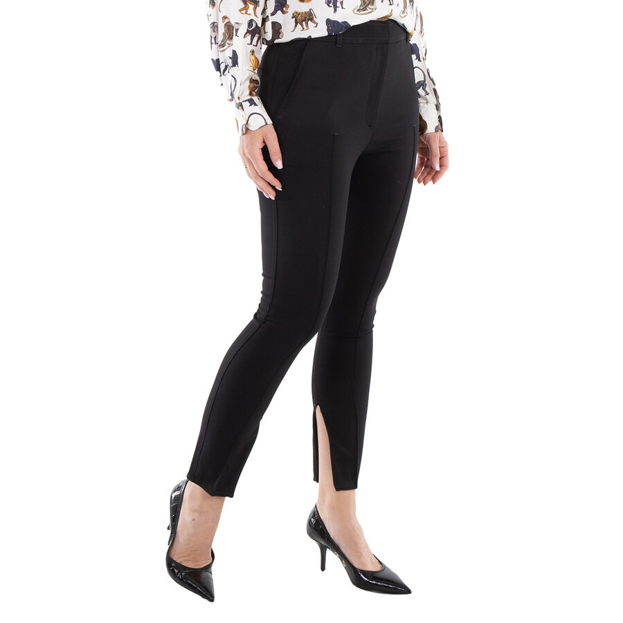 Burberry Ladies Black Skinny Stretch Wool Trouser - 4