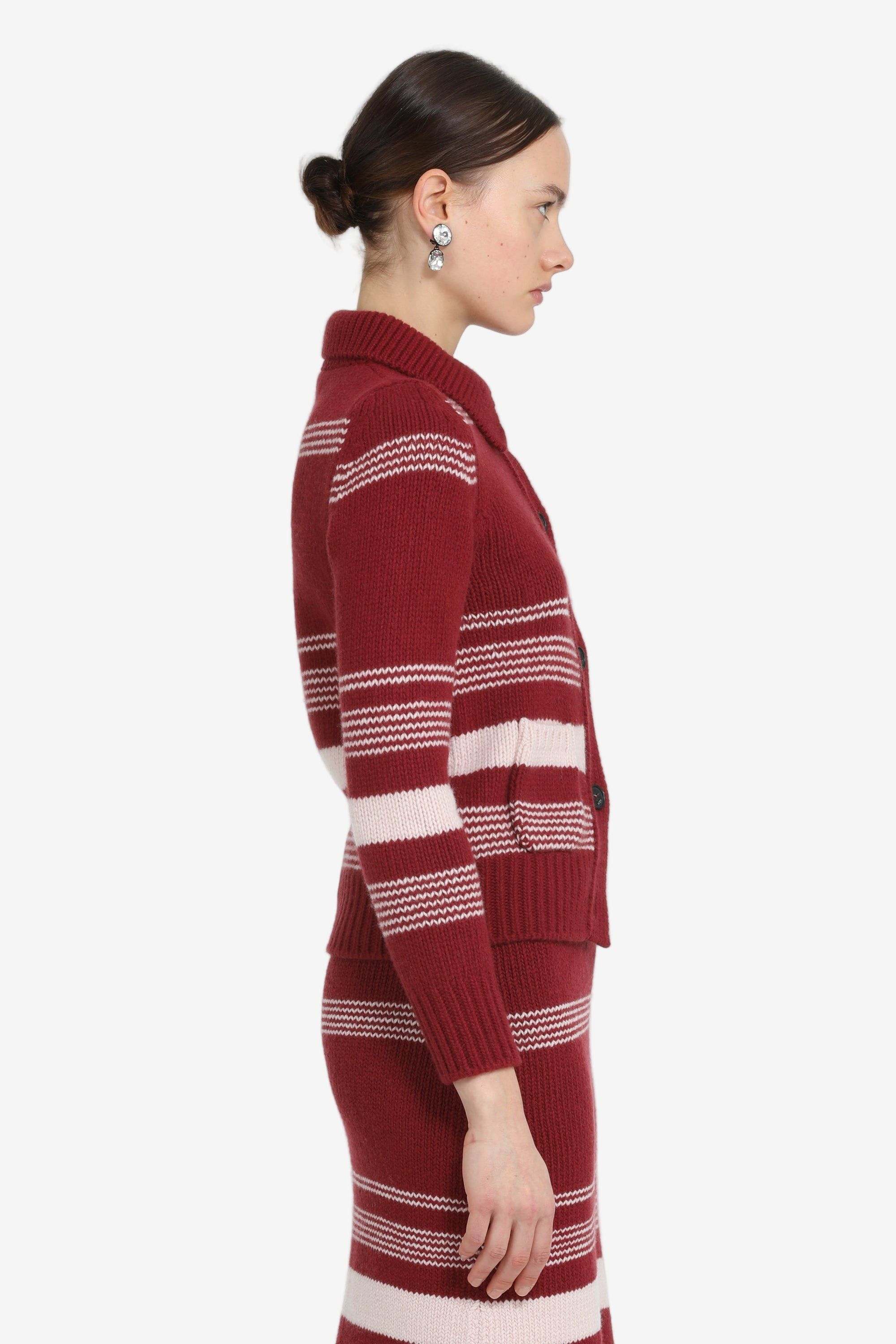 STRIPED CARDIGAN WITH COLLAR - 3