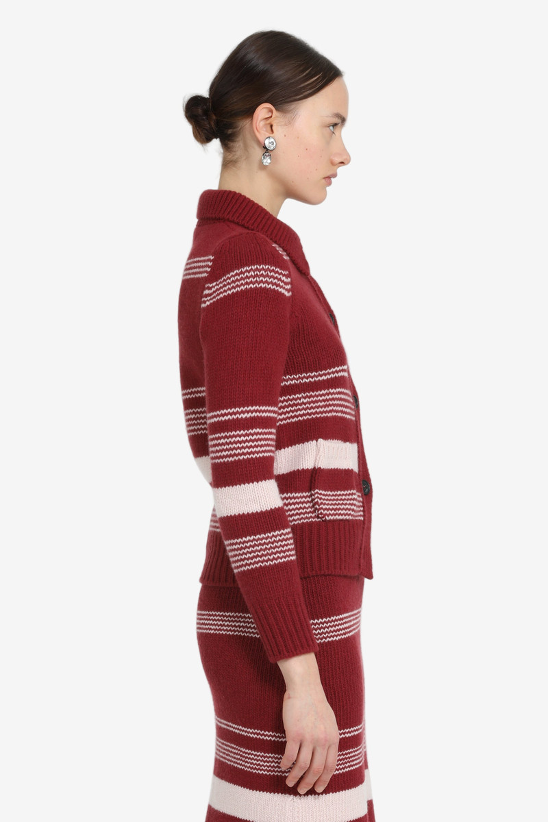 STRIPED CARDIGAN WITH COLLAR 3