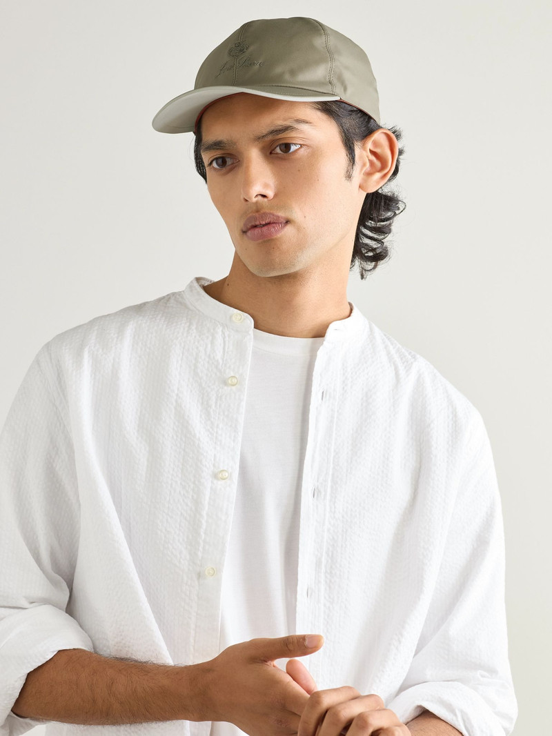Loro Piana Logo-Embroidered Storm System® Shell Baseball Cap Green outlook