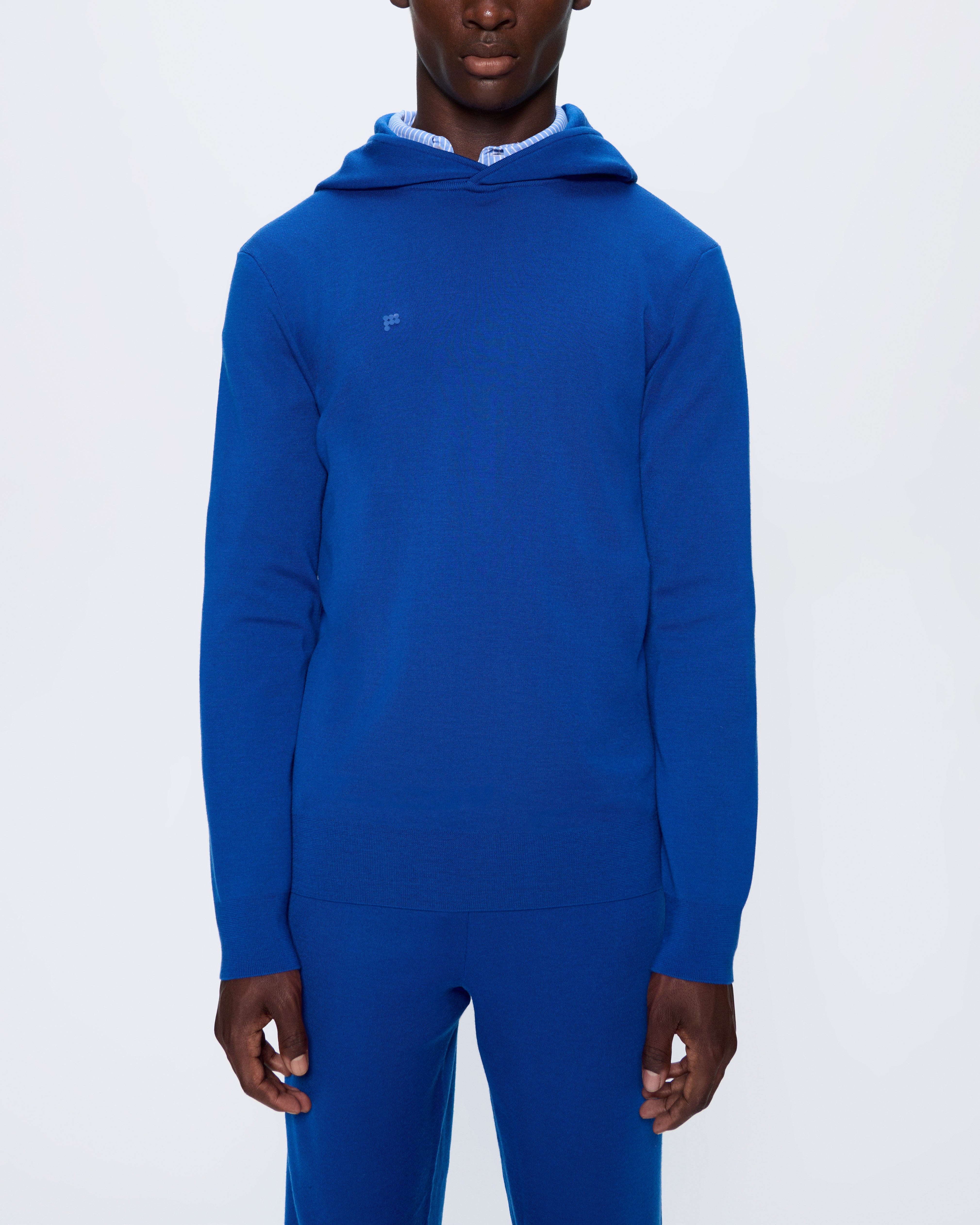 Mens DNA Regenerative Merino Wool Hoodie - Earth Blue - 3