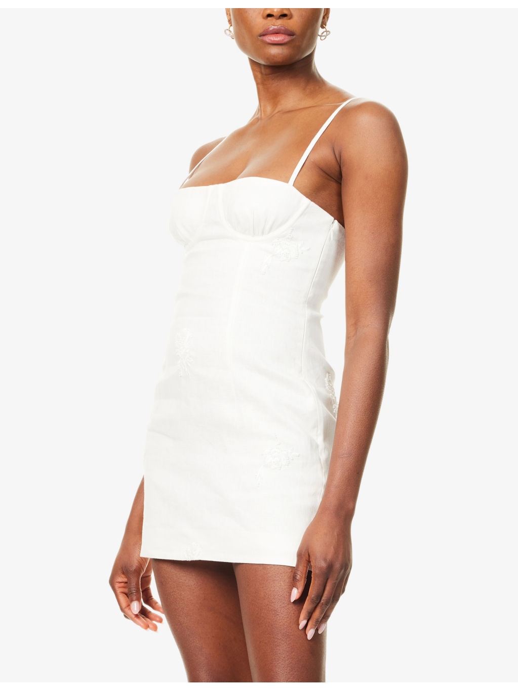 Alessandra Embroidered Linen Mini Dress - 3