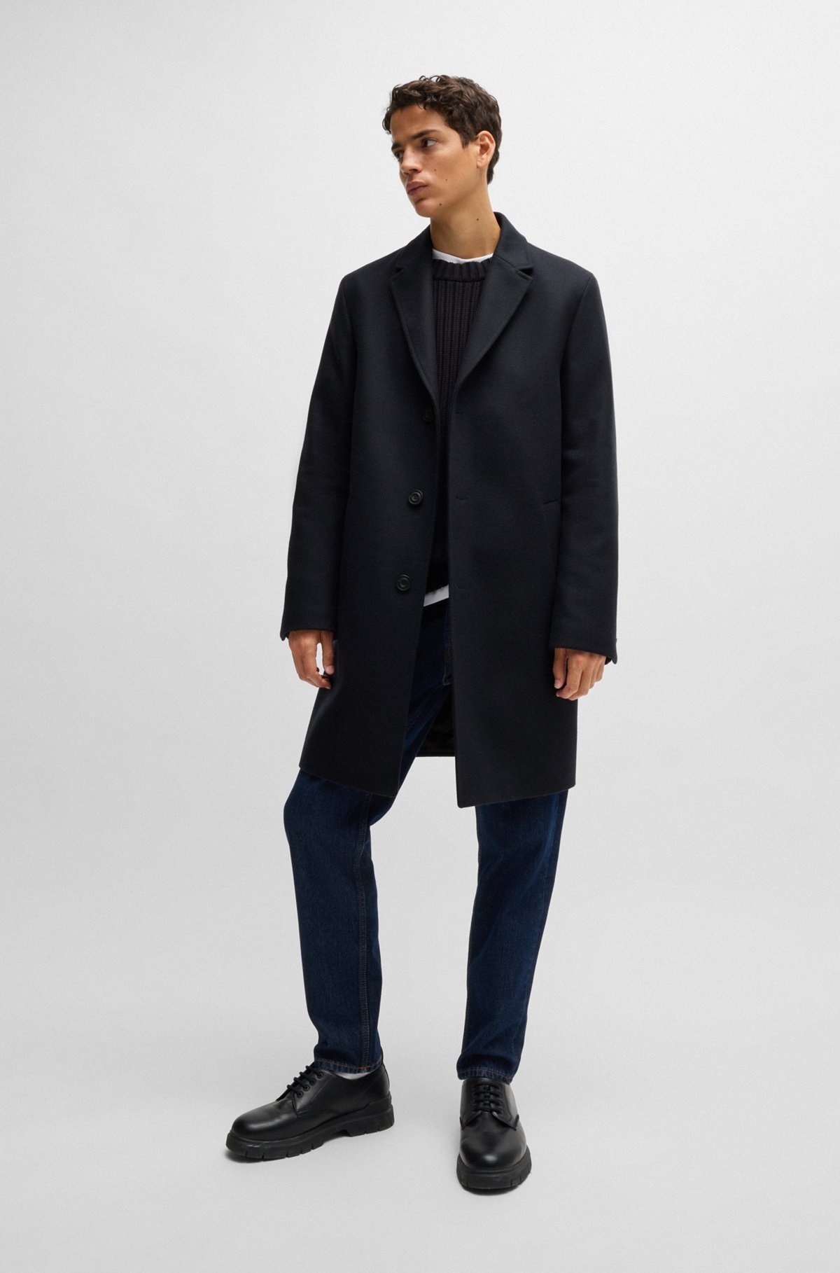 REGULAR-FIT COAT IN WOOL - 4