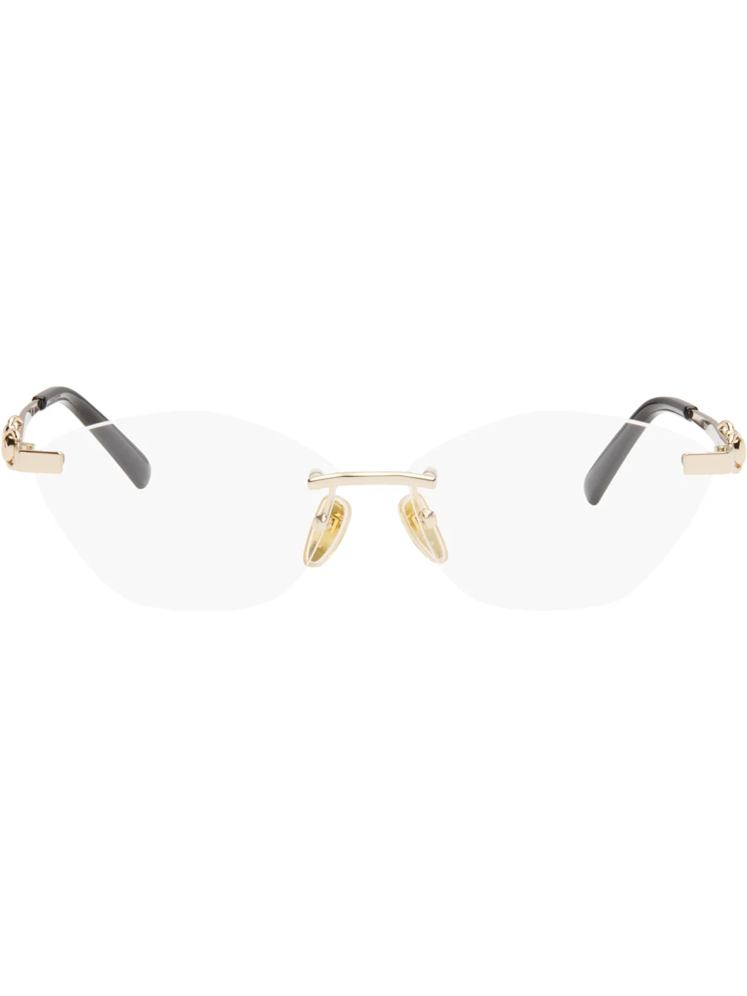 Gold Cat-Eye Optical Glasses - 1