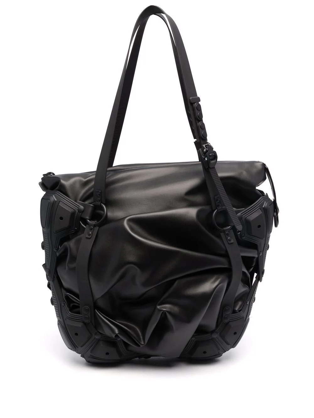 panelled leather tote bag - 1