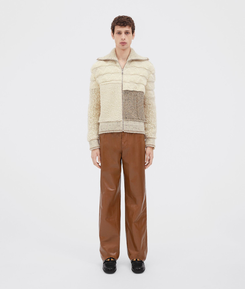 heavyweight patchwork wool cardigan - 1