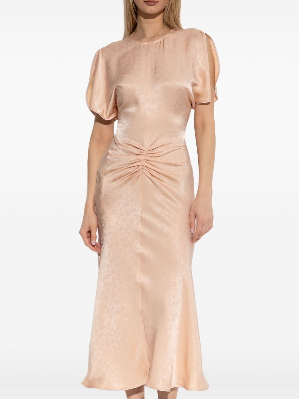 draped-detailing midi dress - 3