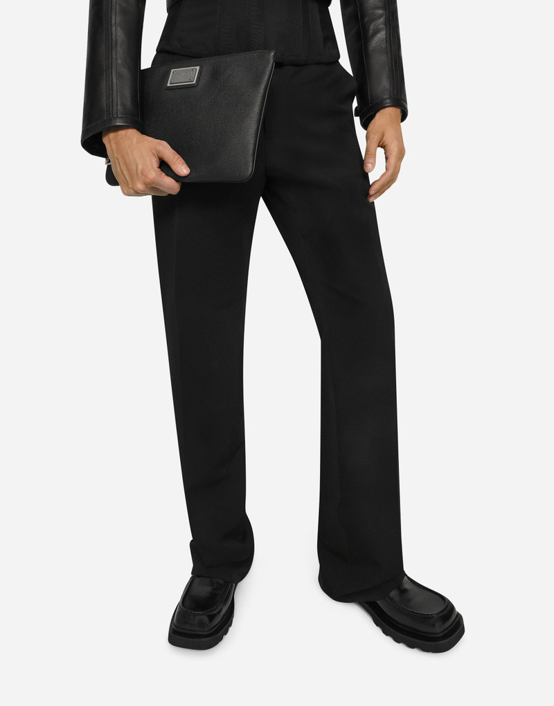 Dolce & Gabbana Grainy calfskin and nylon pouch outlook