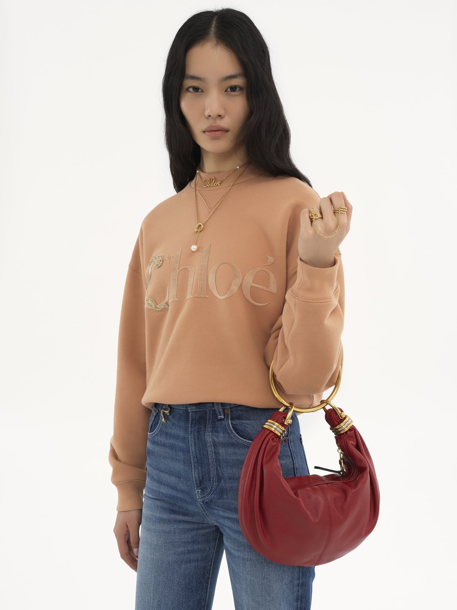 SMALL BRACELET HOBO BAG IN GRAINED LEATHER - 2
