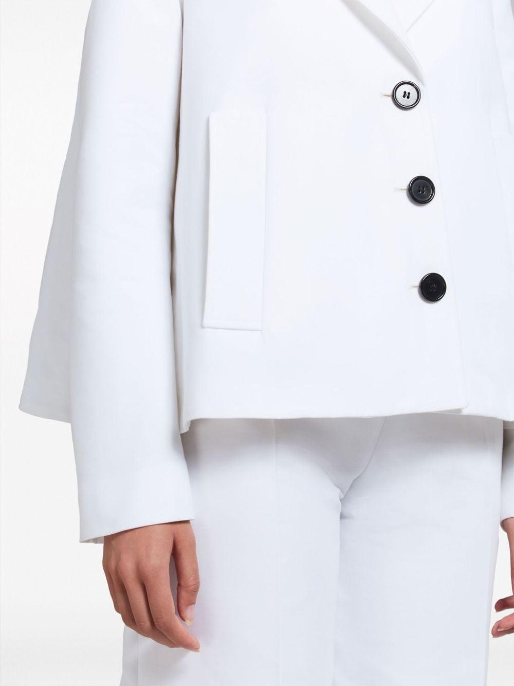 single-breasted cotton blazer - 6