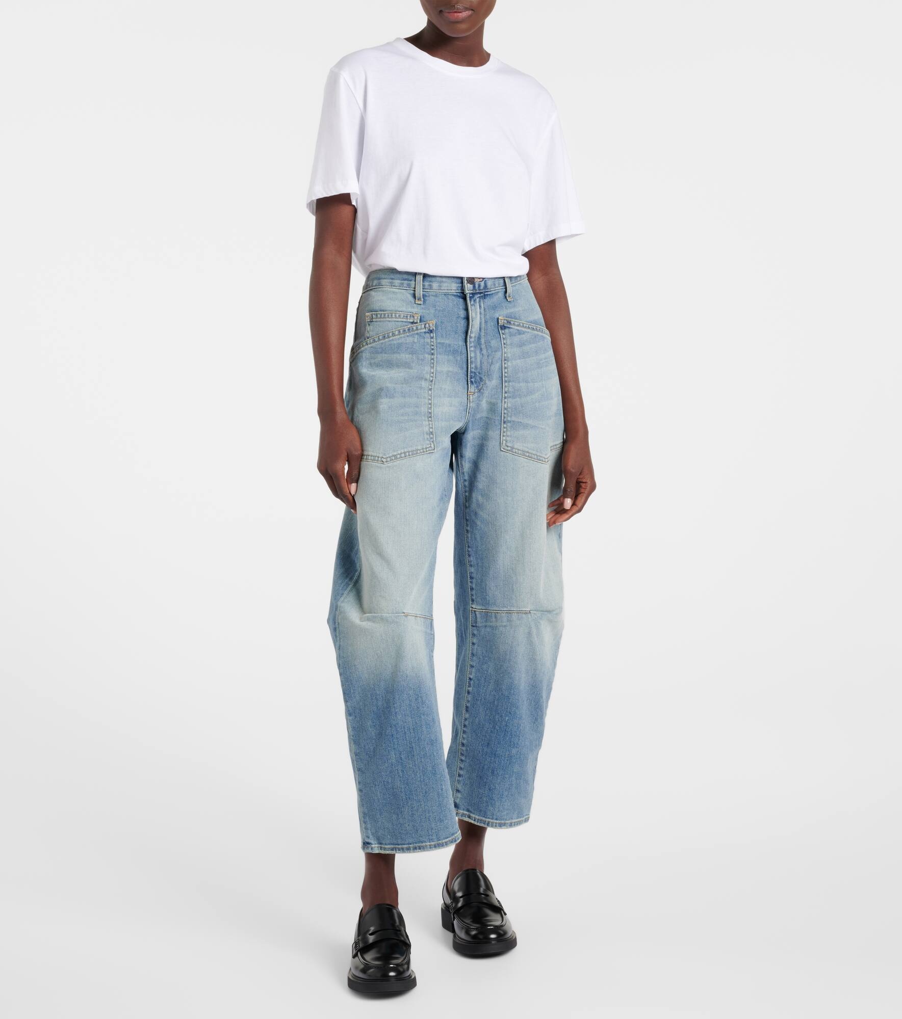 Shon high-rise barrel-leg jeans - 7