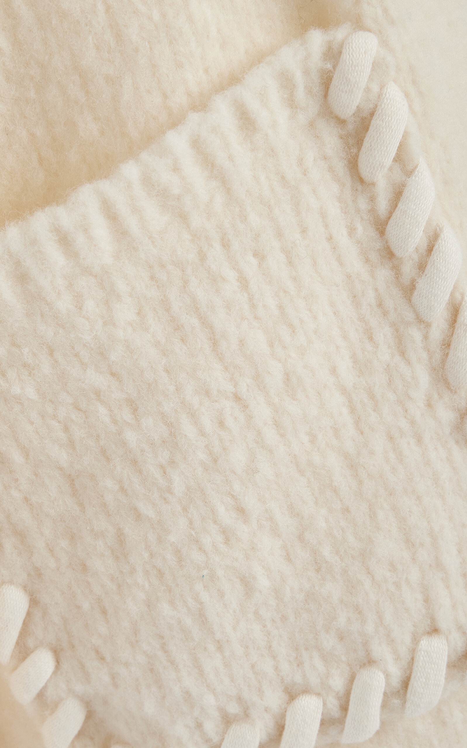 Whip-Stitched Wool-Blend Knit Cardigan ivory - 5