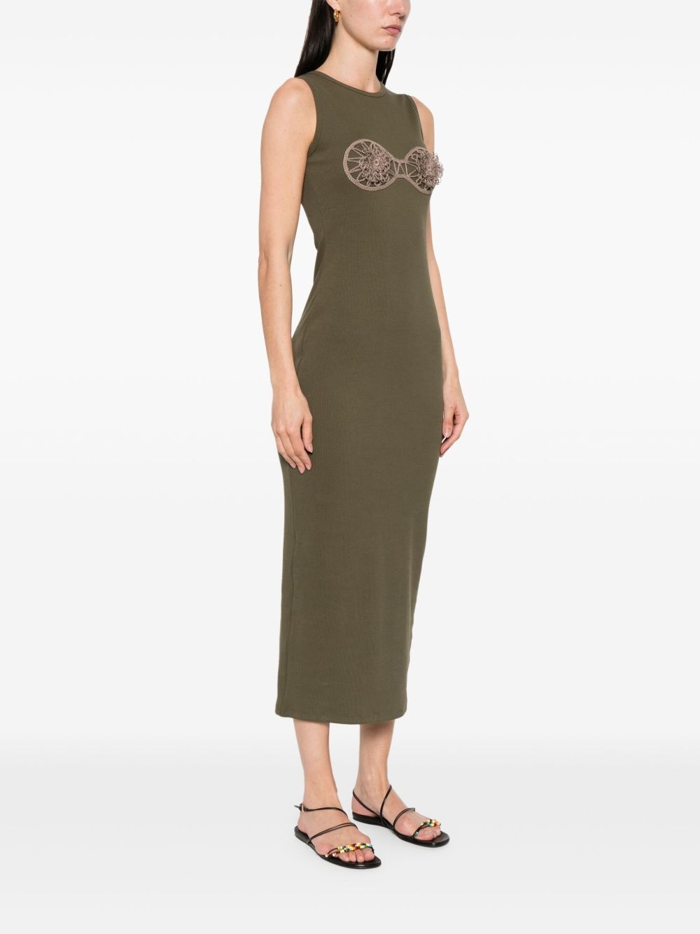 ribbed midi dress - 3