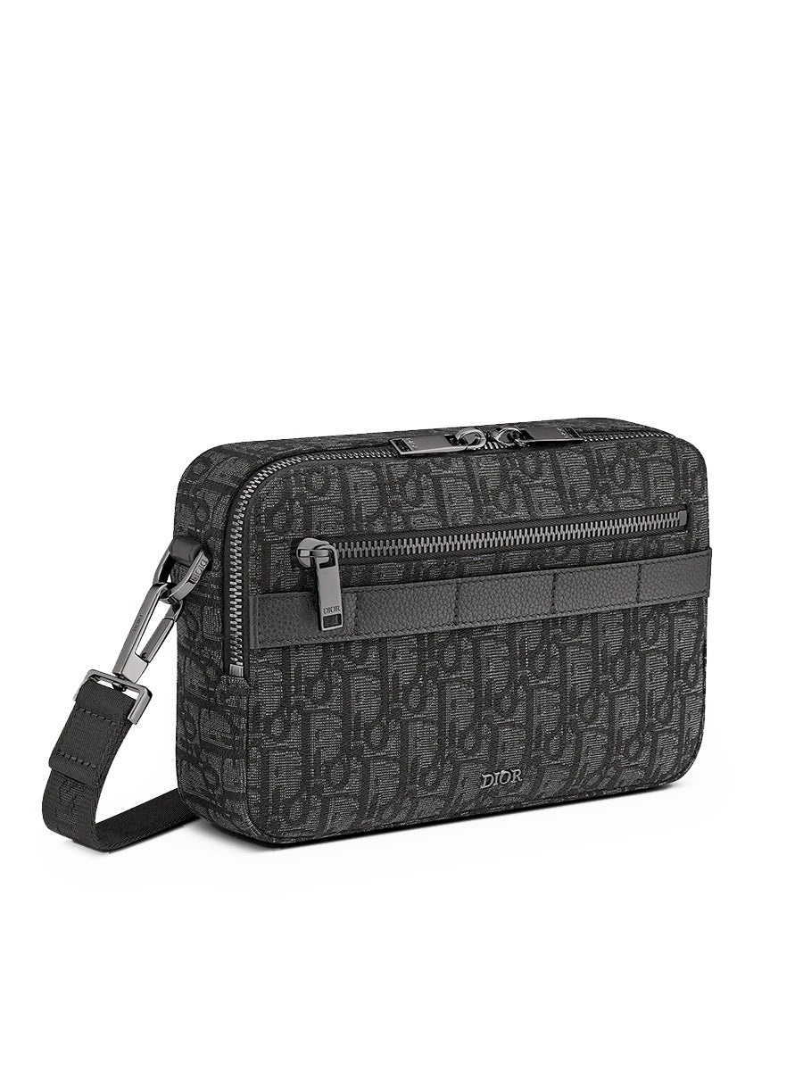 Safari Messenger Bag in Black Dior Oblique Jacquard - 4