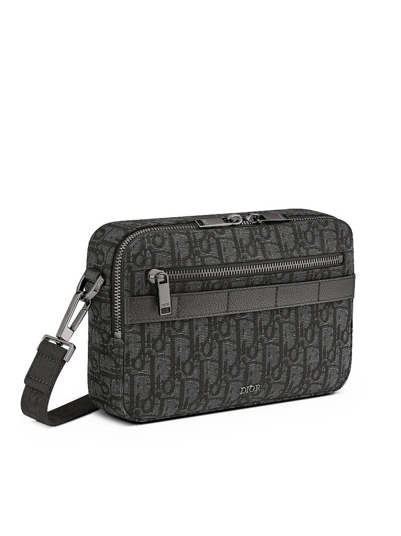 Safari Messenger Bag in Black Dior Oblique Jacquard 4