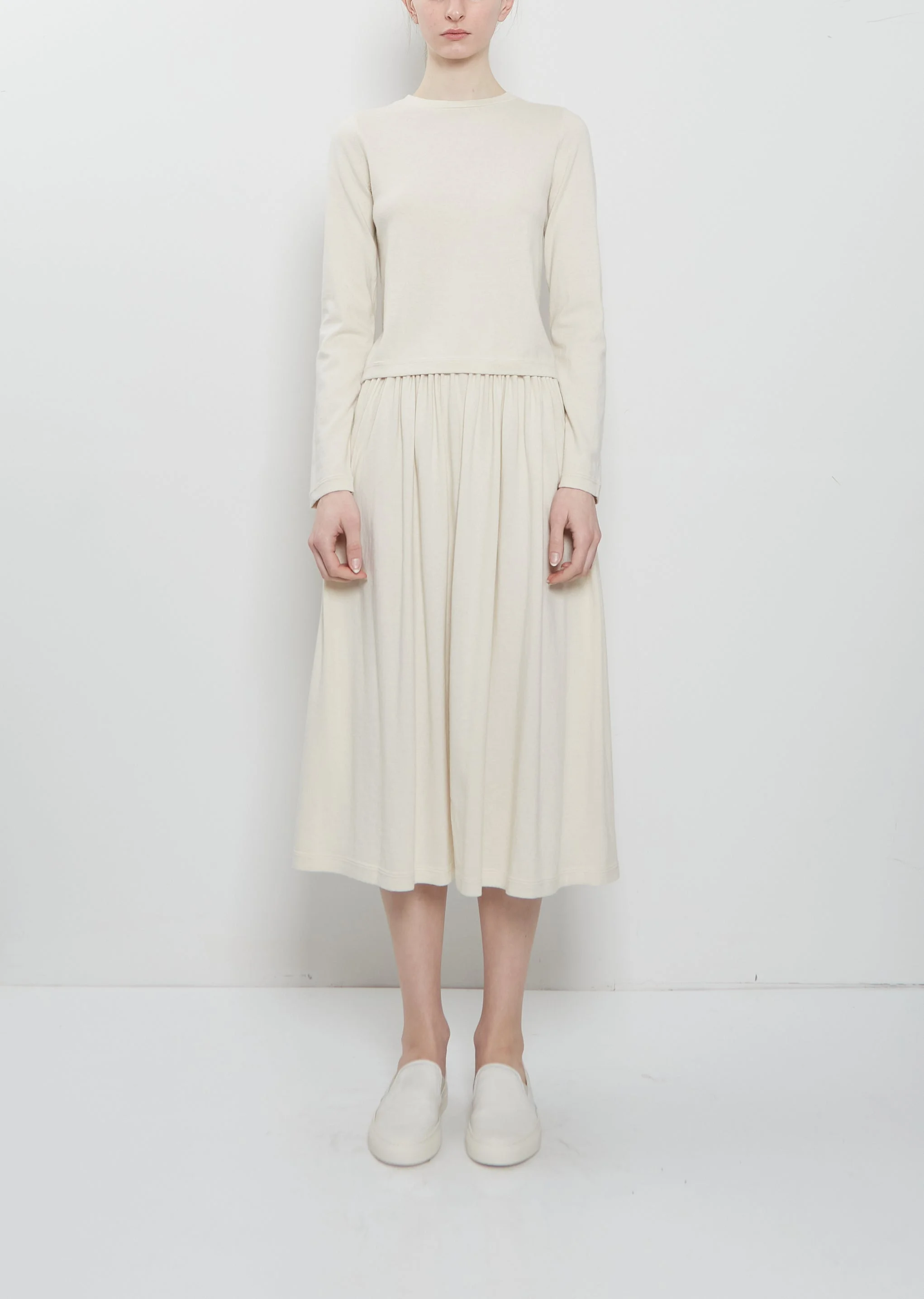 n°403 Mary Xtra Short Cashmere Cotton Skirt — Bone - 1