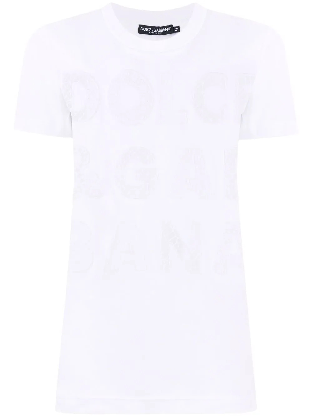 openwork-logo cotton T-shirt - 1